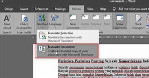 CARA CEPAT Menerjemahkan Bahasa Indonesia ke Bahasa Inggris secara otomatis di Microsoft Office Word