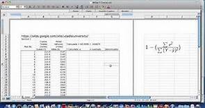 Coeficiente de Determinacion (R2). Regresión Lineal Simple, usando formula en Excel.