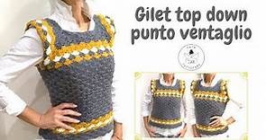 TUTORIAL: Gilet top down a punto ventaglio***lafatatuttofare***