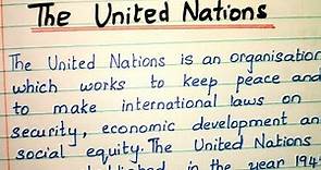 The United Nations Essay |Role and Importance of United Nations Essay | SF EDUCATION