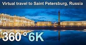 Virtual travel to Saint Petersburg, Russia. 360 video in 6K.
