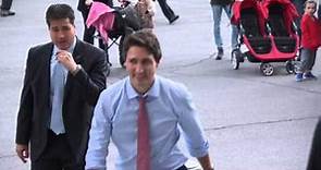 Exclusive: Justin Trudeau arrives at The Peace Tower in Ottawa