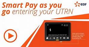 EDF Energy Smart pay as you go – entering your UTRN