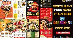 🔥Restaurant Food Menu Design PSD Template In Photoshop Free PSD | Restaurant Food Menu Card Design 📌