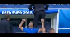 Antonio Conte insane celebration after 2nd goal vs Spain 27/6/2016