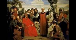 Marsilio Ficino y Lorenzo de Medici en la Academia Platónica de Florencia