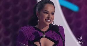 Becky G Accepts the 2021 American Music Award for Favorite Female Latin Artist - The American Music