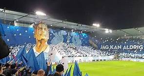 Hymn och Markus Rosenberg-tifo. Malmö FF - Dynamo Kyiv 28/11 - 2019 Europa League.