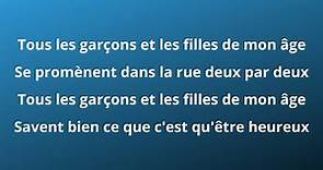 Françoise Hardy - Tous les garçons et les filles (paroles)