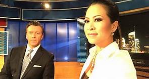 Leyna Nguyen & jeff Vaughn behind the scenes at kcal-tv