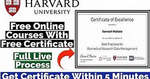 Free Online Courses By Harvard University | Free University Certificate | Free Certificate
