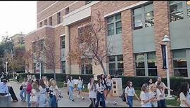 Prospective student campus tour of Chapman University in Orange California