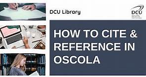 How to cite and reference in OSCOLA