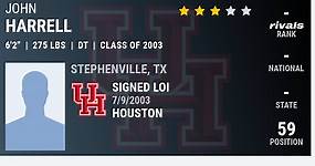 John Harrell 2003 Defensive Tackle Houston