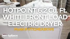 Hotpoint 6.2 Cu. Ft. White Front Load Electric Dryer (Model # HTX24EASKWS)