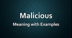 Malicious Meaning with Examples