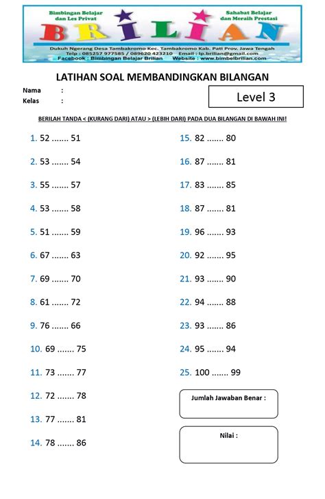 Bilangan Bulat Kelas 2 SD Semester 1