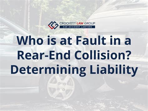 Determining Liability in a Rear-End Collision