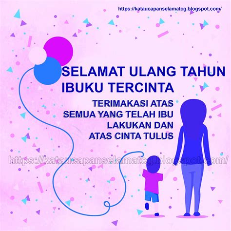 Kartu ucapan ulang tahun untuk ibu tercinta Indonesia