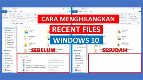 Panduan cara menghilangkan recent file Windows 10