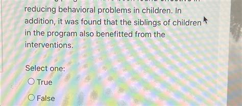 Reducing Behavioral Problems in Children