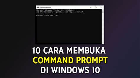 membuka command prompt melalui menu start