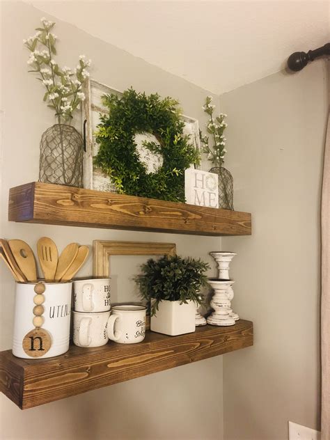 Floating Shelves with Decorative Items