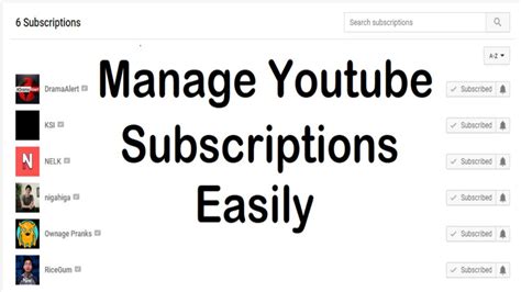 How to Manage Youtube Subscriptions
