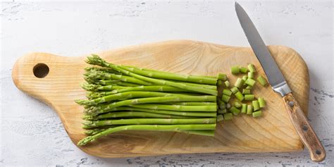 Cutting Asparagus into Bite-Sized Pieces
