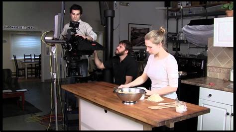 A kitchen set up for filming