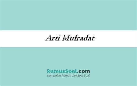 Arti Mufradat