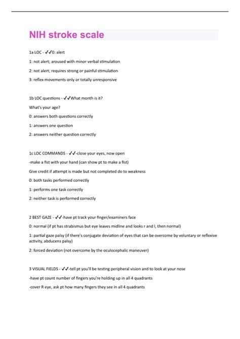 Components of NIH Stroke Scale Video Answers