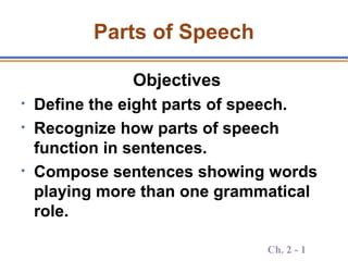 Exploring the Range of Speech Objectives