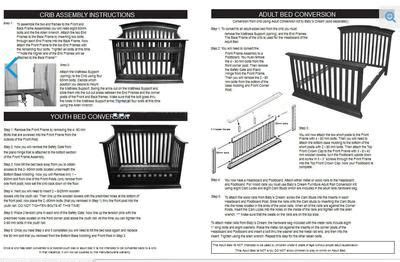 Interpreting symbols and labels baby cache crib instruction manual reading