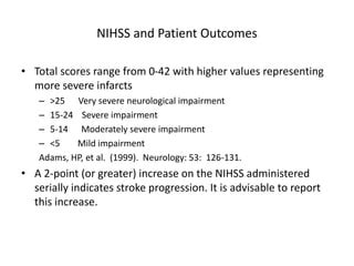 Predicting Patient Outcomes Using NIHSS Range