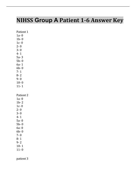 Significance of NIHSS Answers Group A in Stroke Assessment