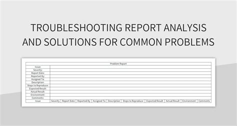 Troubleshooting and Analysis