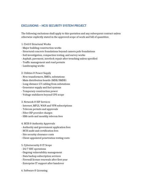 Exclusions