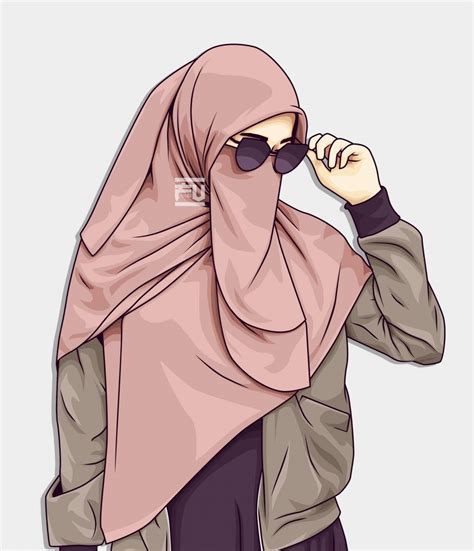 Kartun Hijab dengan Gaya Klasik