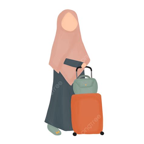 Kartun Hijab dengan Gaya Travelling