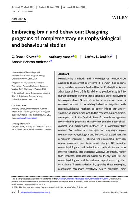 (PDF) Embracing brain and behaviour: Designing programs of