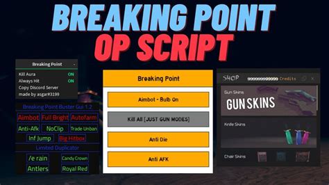 [ UPD] ROBLOX Breaking Point Script Hack GUI: Infinite Credits