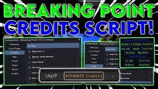 [ UPD] ROBLOX Breaking Point Script Hack GUI: Infinite Credits 