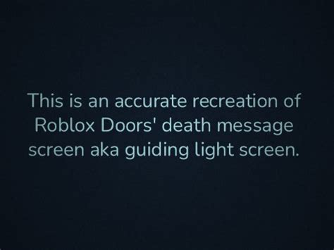 [HOTEL+] Roblox Doors Death Message (Guiding Light Generator 