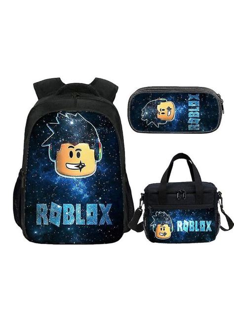 [RABBIT] (black Roblox Game Kid Backpack+insulated Lunch Bag+ 