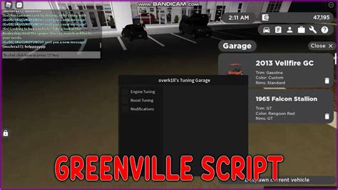 [Roblox Script] GreenVille Car Modifier