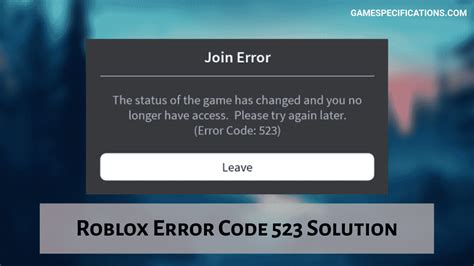[SOLVED] Roblox Error Code 523 - Super Easy