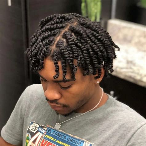 Male model with 2-strand twist hairstyle