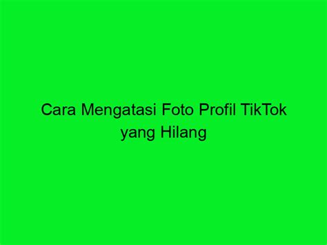 foto profil tiktok hilang