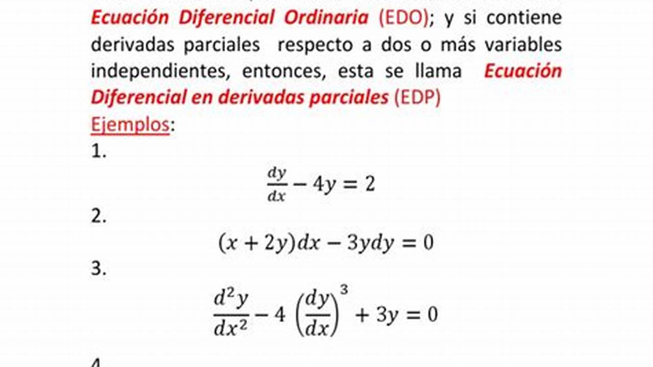 ¿Cuáles Son Algunos Problemas Relacionados Con Las Ecuaciones Diferenciales?, MX Modelo